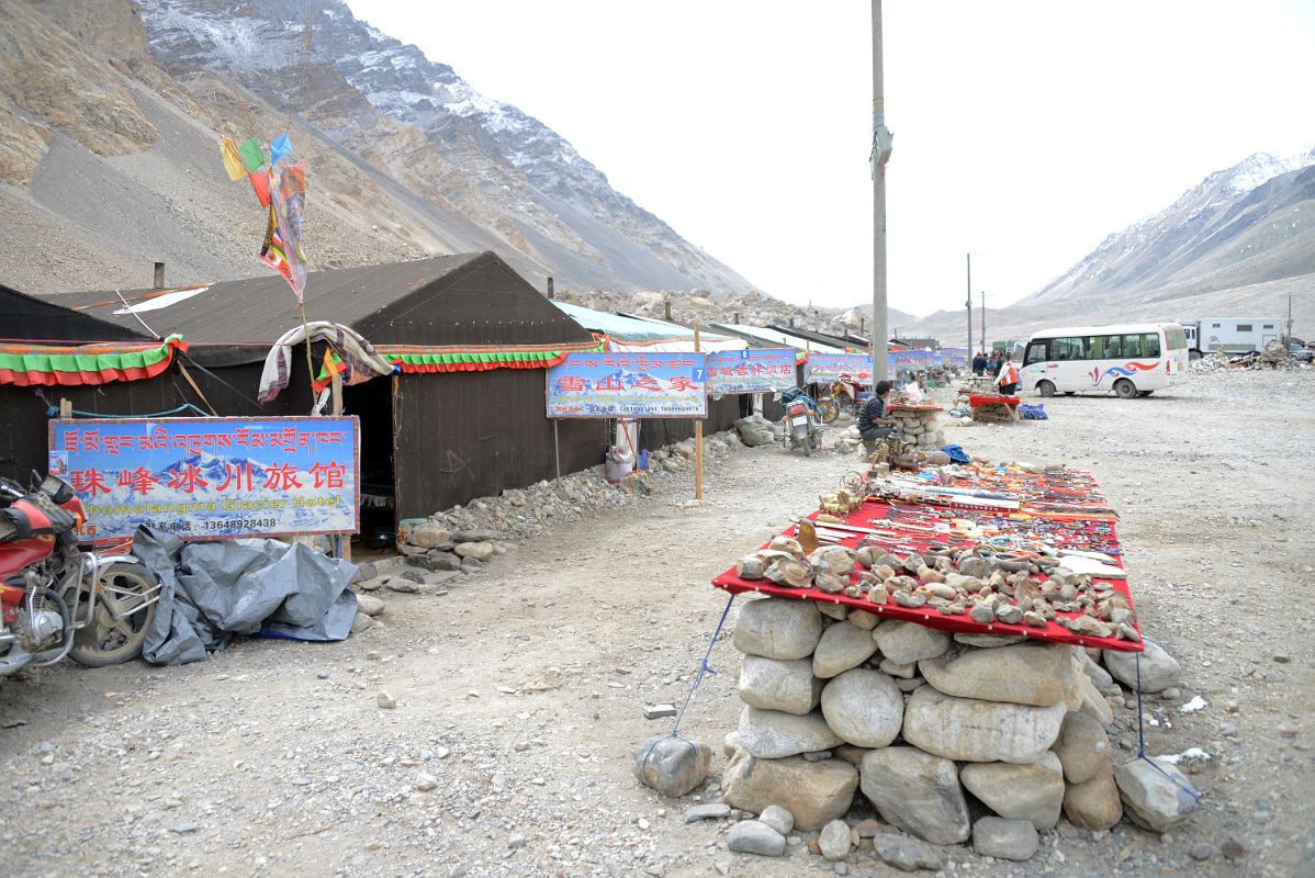 00B Tibetan Village Featuring Hotels, Restaurants And Tourist Souvenirs On The Way From Rongbuk Monastery To Mount Everest North Face Base Camp In Tibet